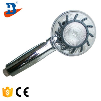 Temperature controlled color changing led shower head